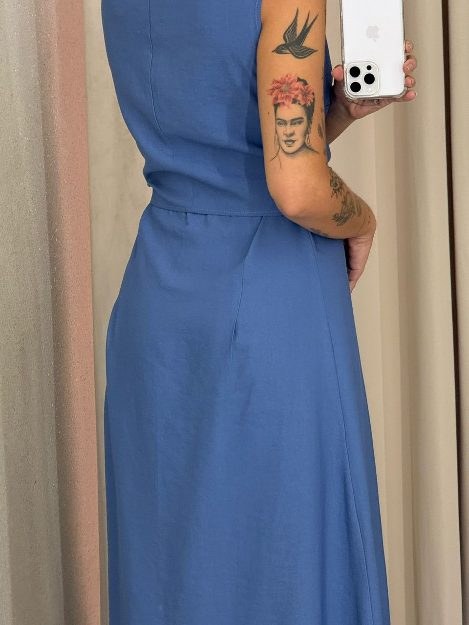 VESTIDO MORGAN BOTÕES azul