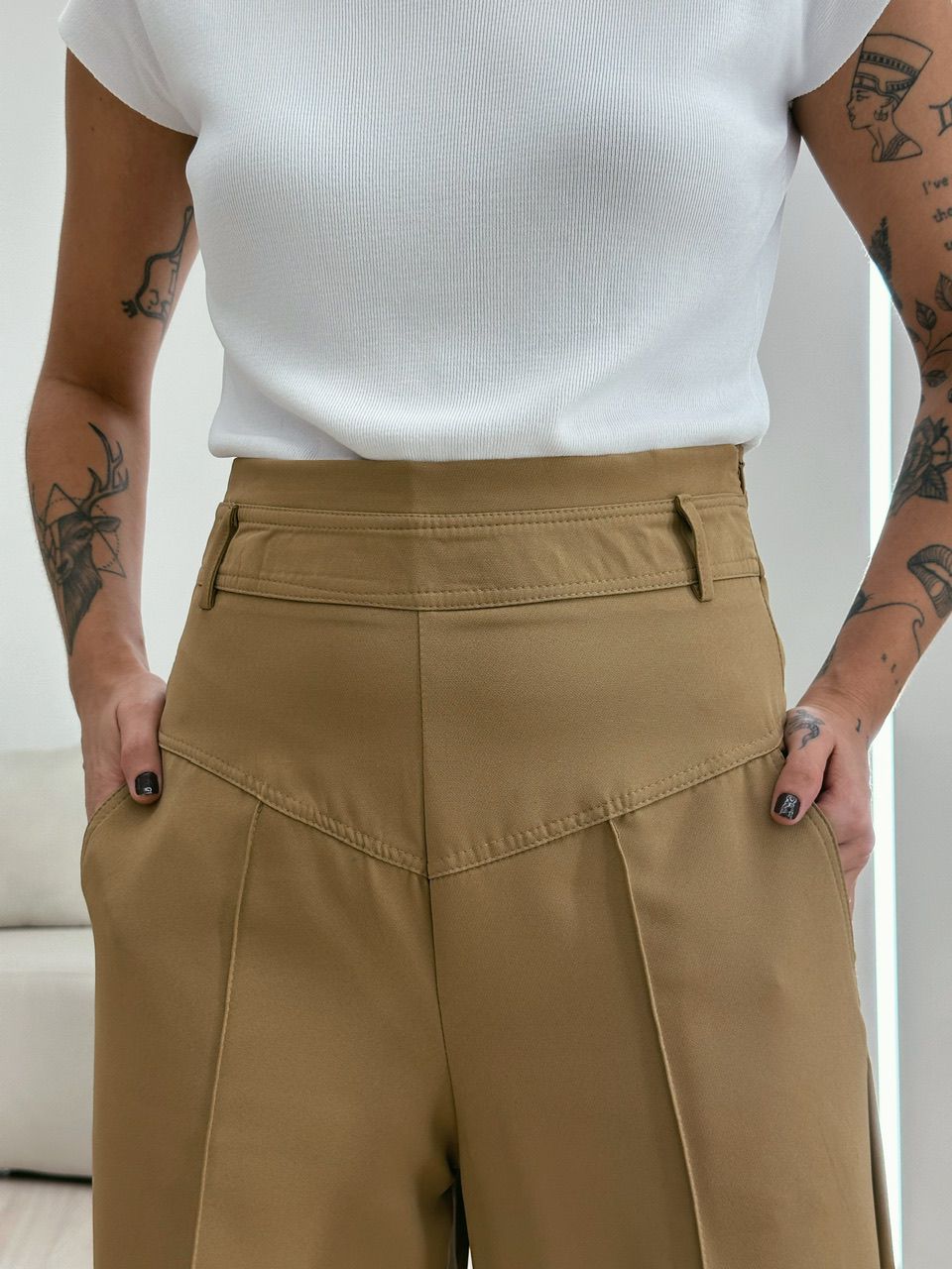 CALÇA MARTA CÓS ALTO PANTALONA CAPUCCINO 