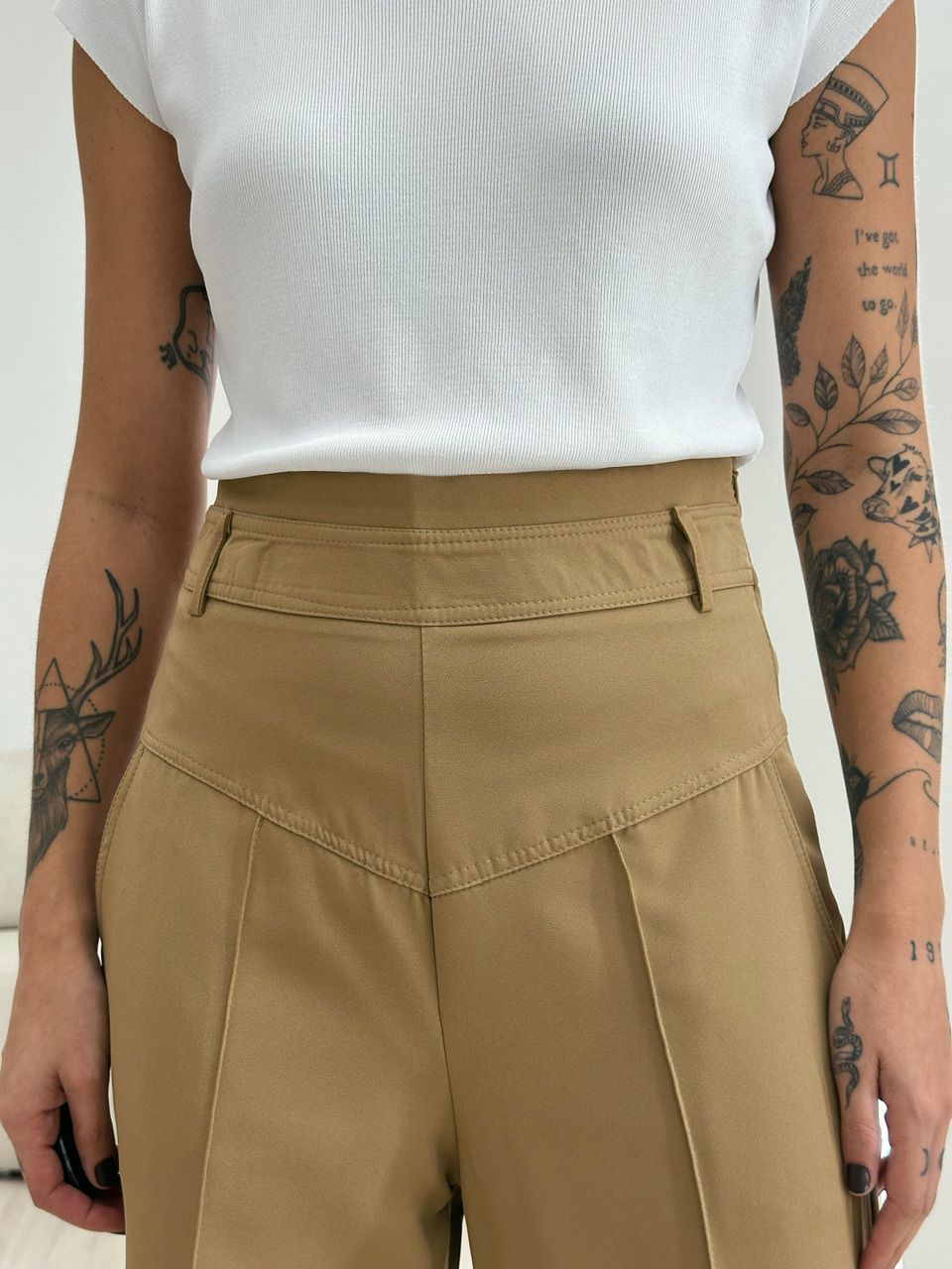 CALÇA MARTA CÓS ALTO PANTALONA CAPUCCINO 