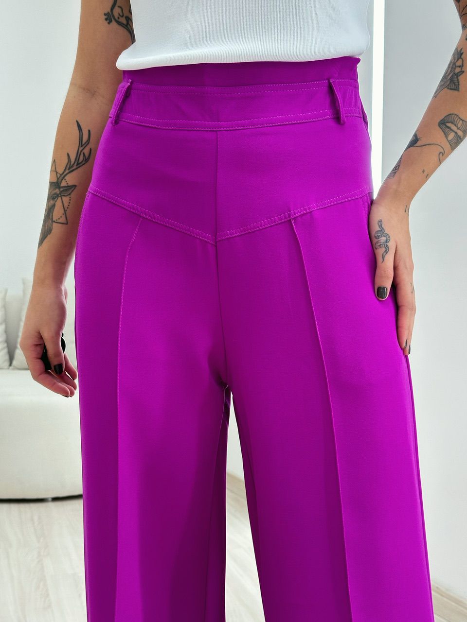 CALÇA MARTA CÓS ALTO PANTALONA FUCSIA
