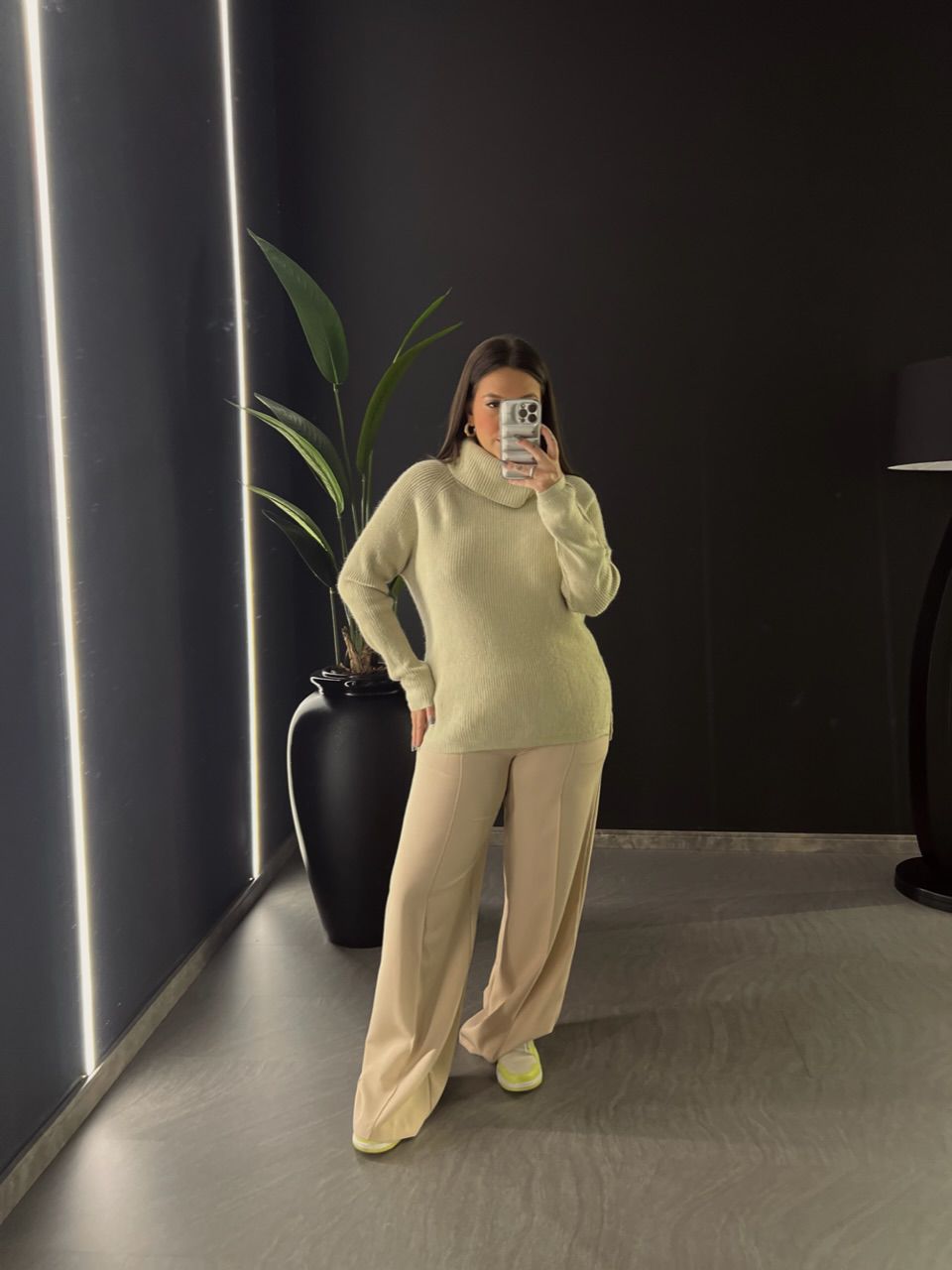 CALÇA MARTA CÓS ALTO PANTALONA MARFIM