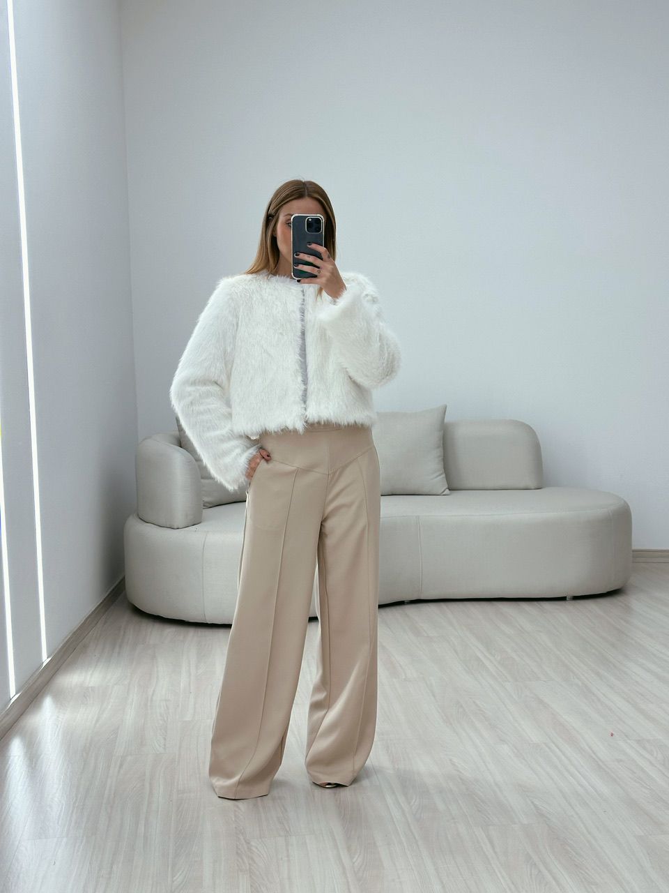 CALÇA MARTA CÓS ALTO PANTALONA MARFIM