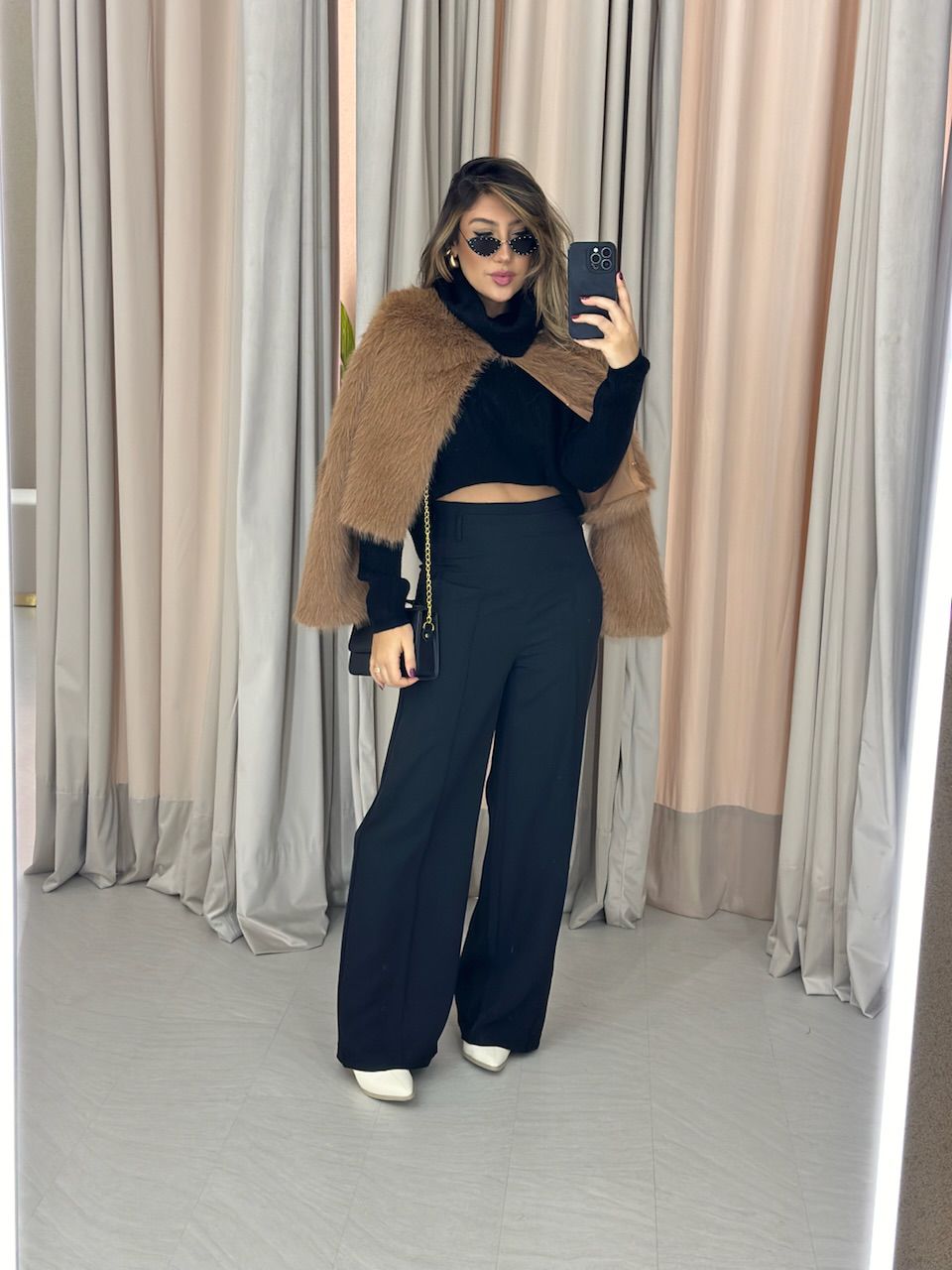 CALÇA MARTA CÓS ALTO PANTALONA PRETA