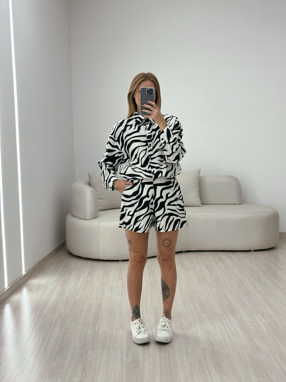 CONJUNTO ESTAMPA ZEBRA PRETO