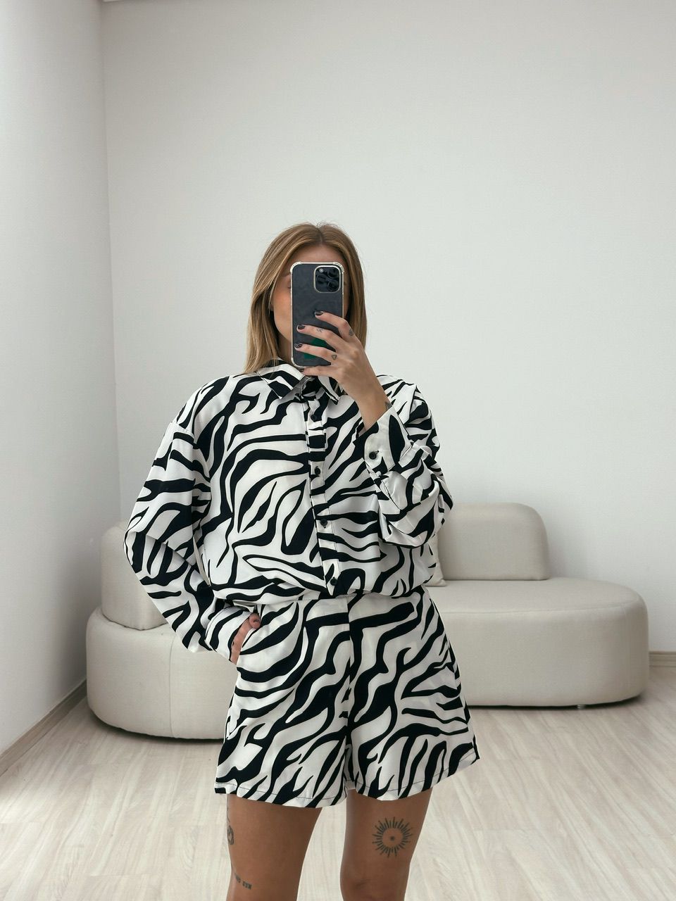 CONJUNTO ESTAMPA ZEBRA PRETO