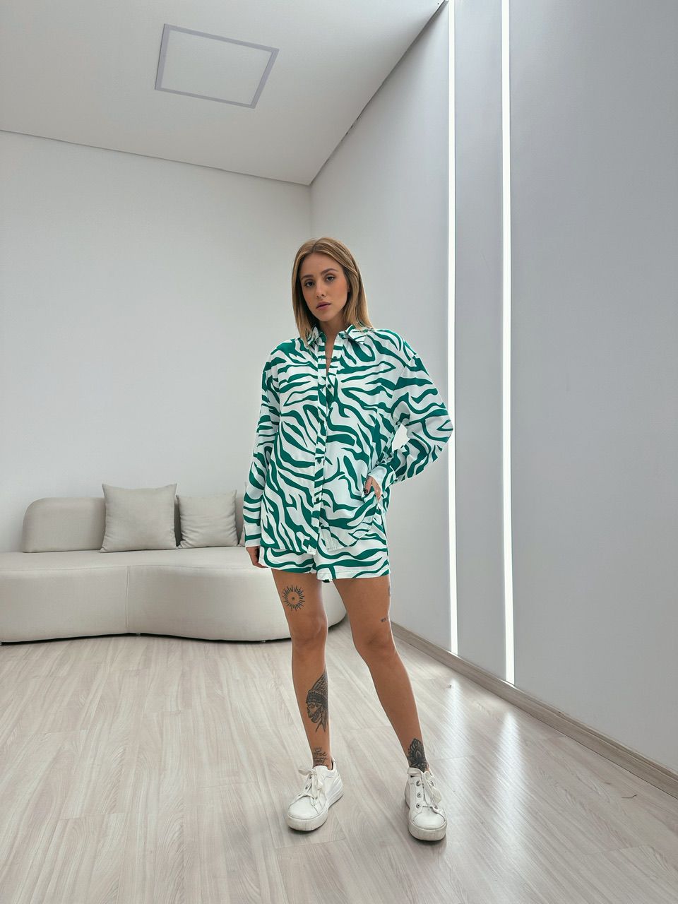 CONJUNTO ESTAMPA ZEBRA VERDE