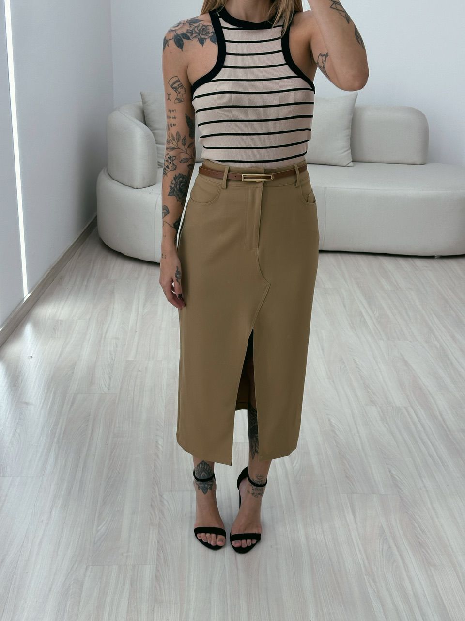 SAIA LOLA MIDI CAPUCCINO 