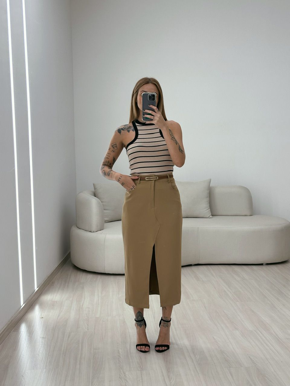 SAIA LOLA MIDI CAPUCCINO 
