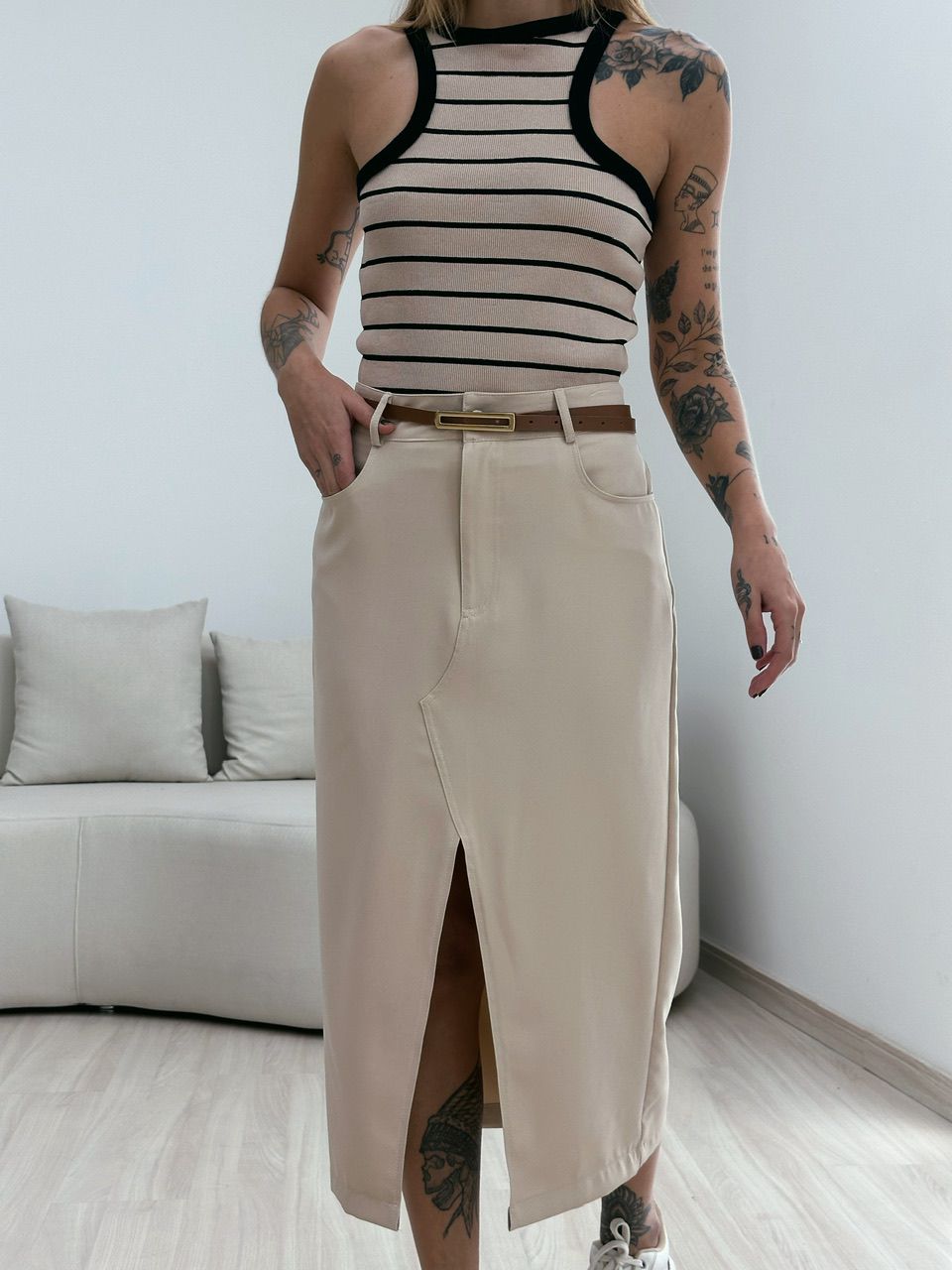 SAIA LOLA MIDI MARFIM