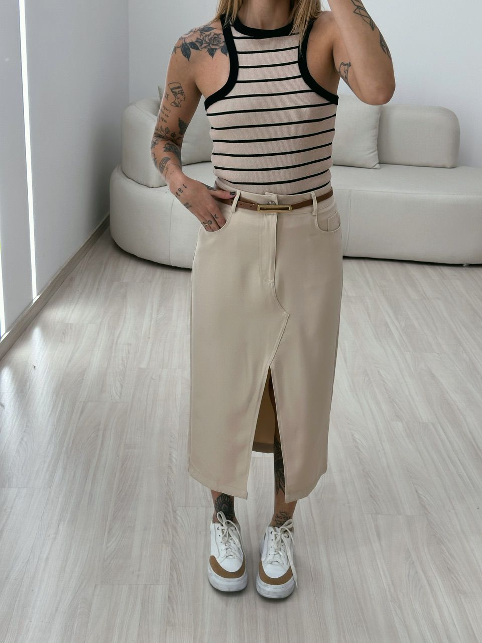 SAIA LOLA MIDI MARFIM