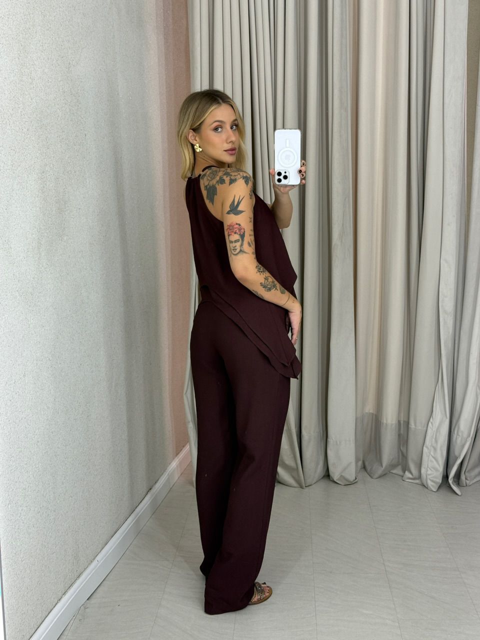 CONJUNTO SILVIA CALÇA MARROM