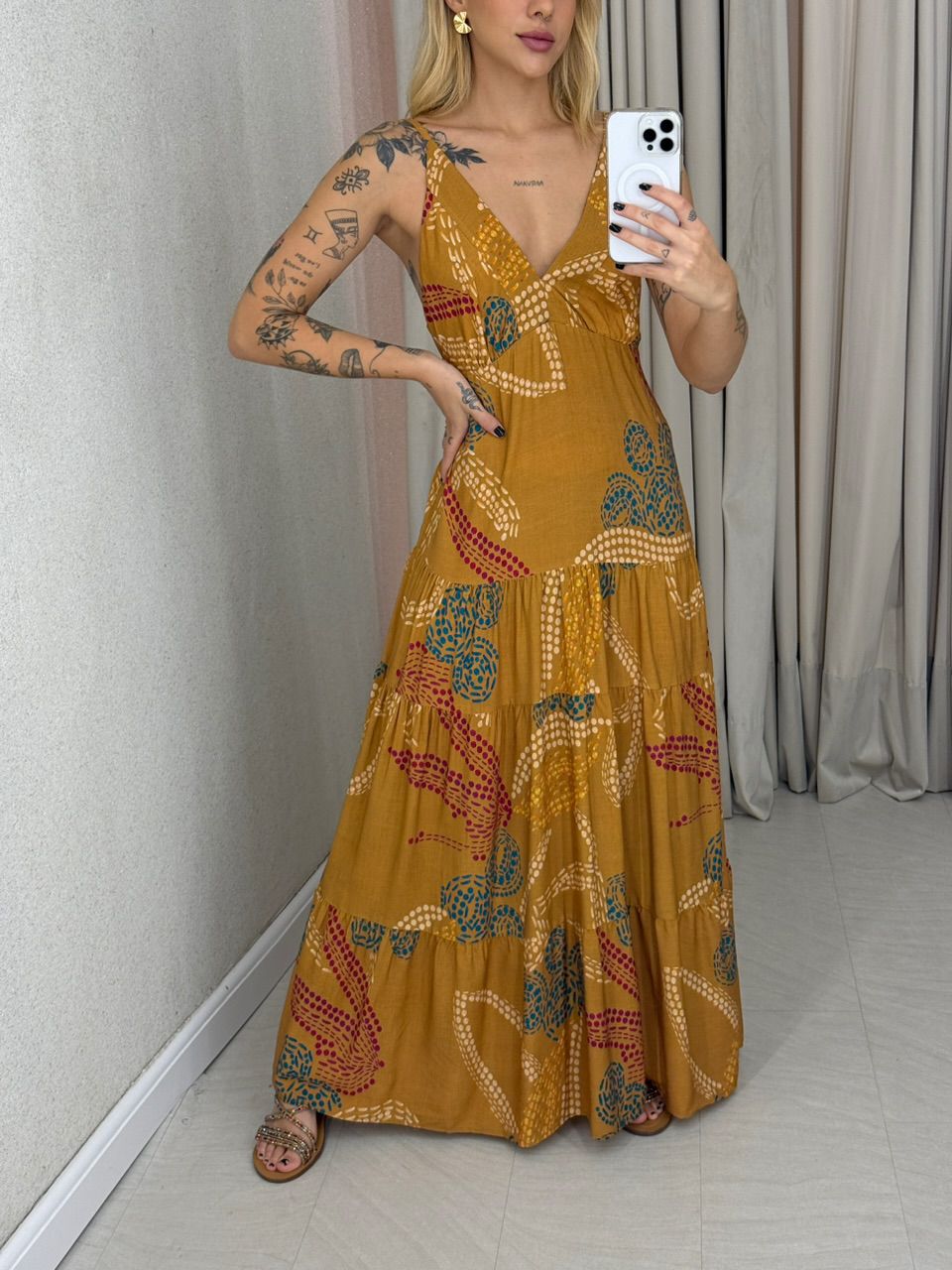 VESTIDO milene DECOTE Caramelo