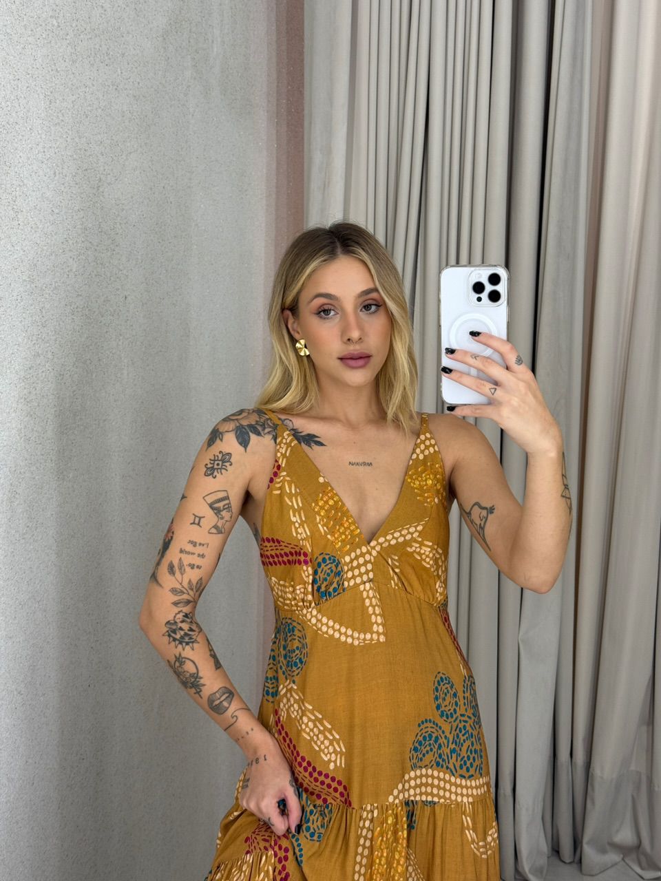 VESTIDO milene DECOTE Caramelo