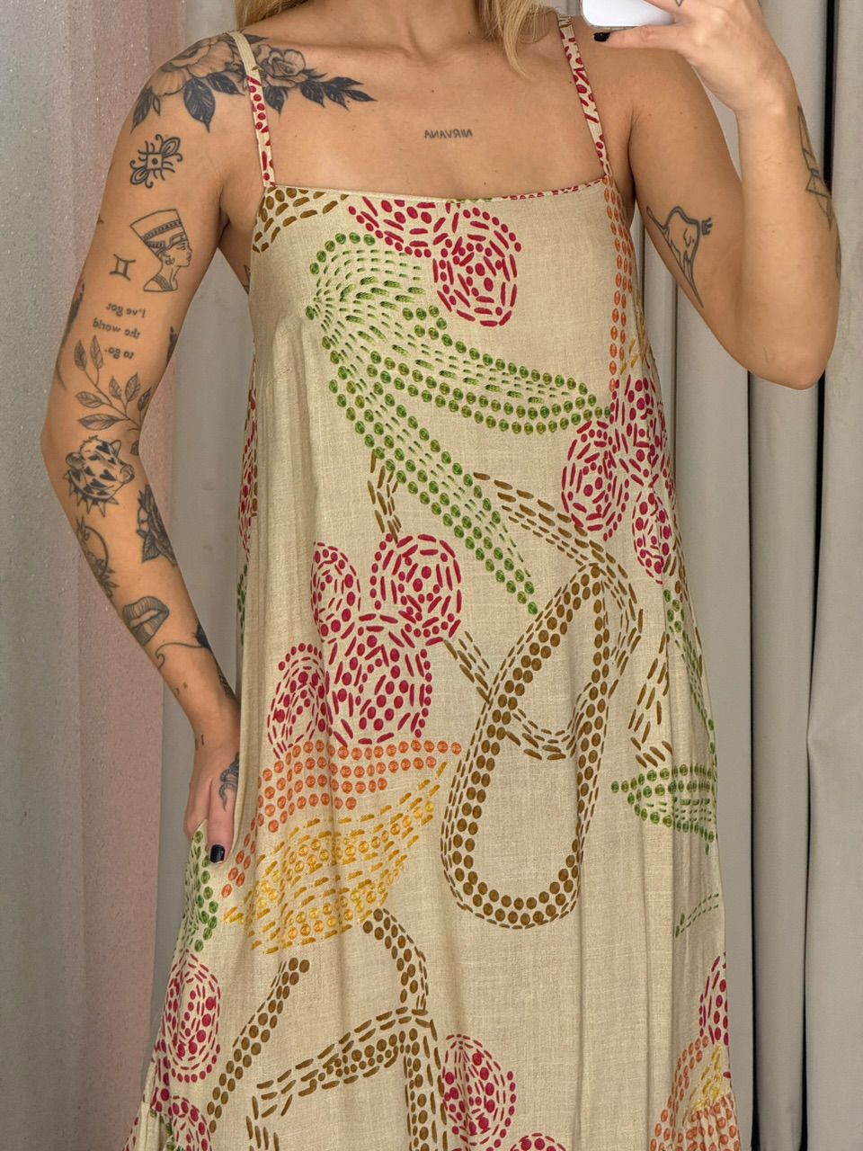 VESTIDO THEY ALÇA Areia