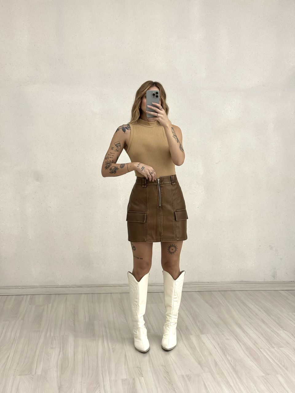 CROPPED ÁGATA CANELADO NUDE