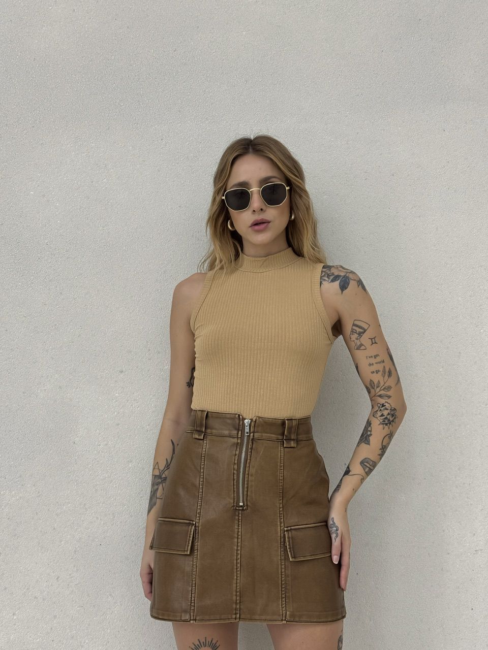 CROPPED ÁGATA CANELADO NUDE - 0051590049 - CAROLLA FERRARO