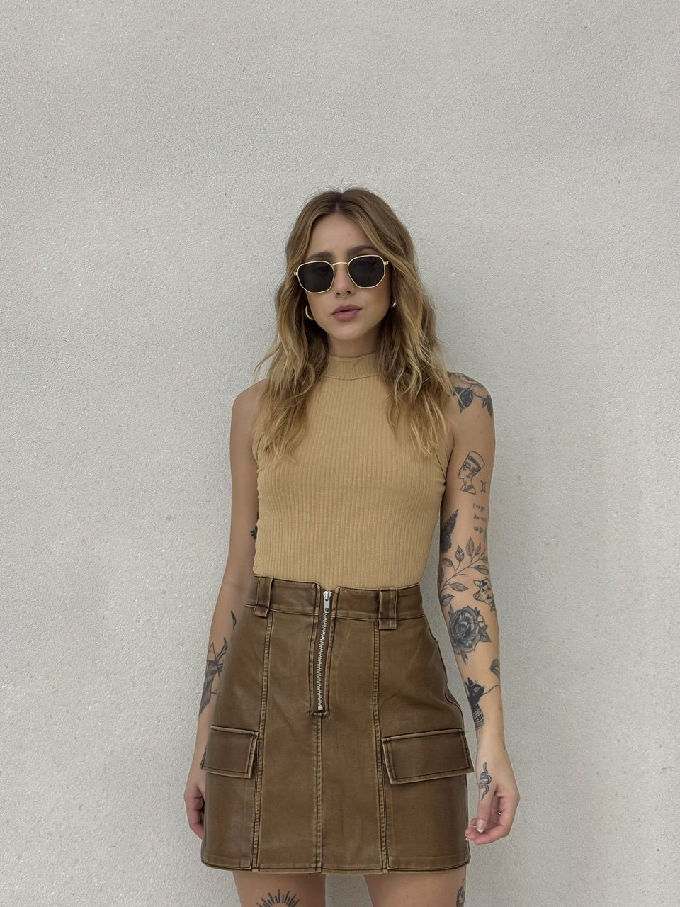 CROPPED ÁGATA CANELADO NUDE