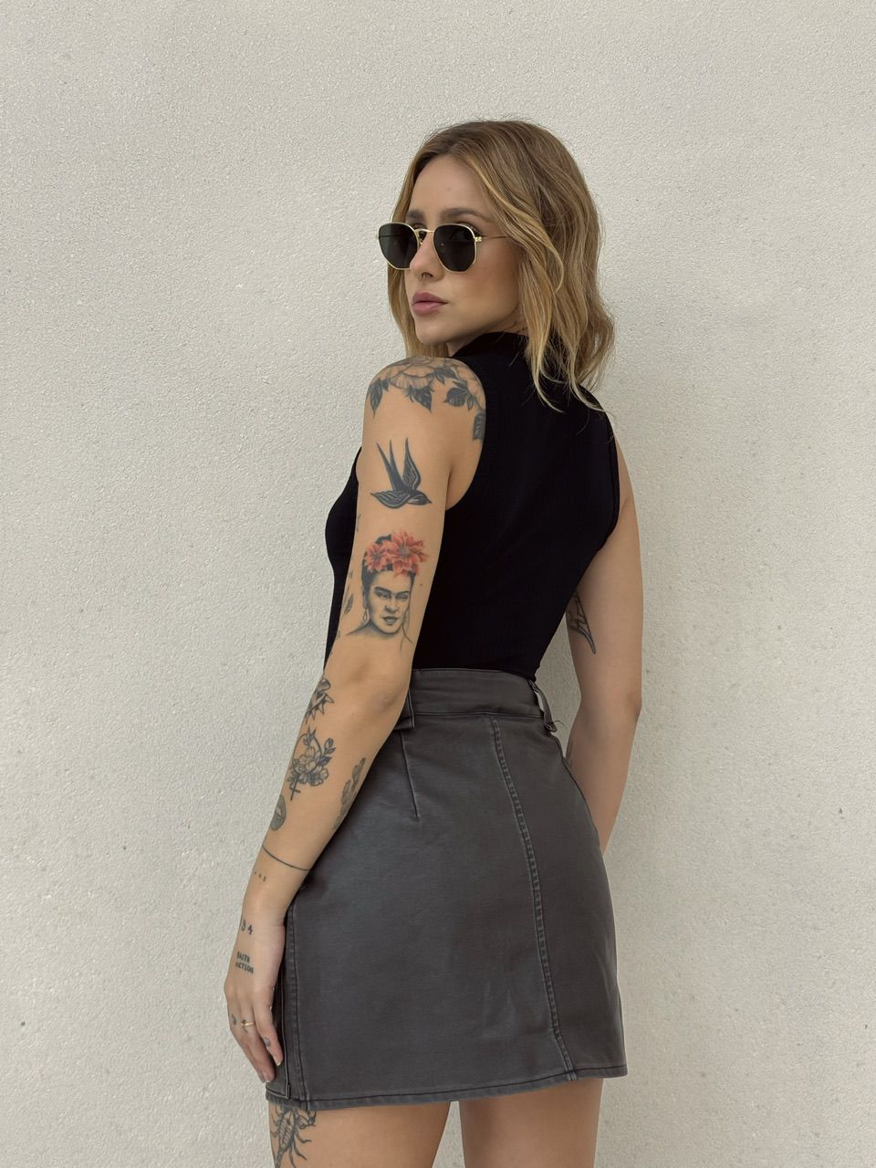 CROPPED ÁGATA CANELADO PRETO