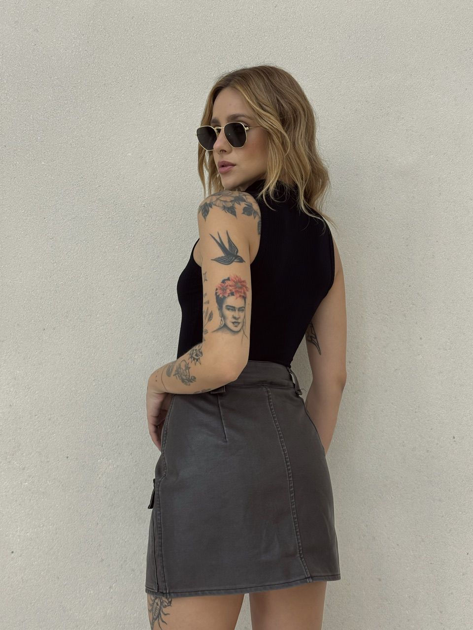 CROPPED ÁGATA CANELADO PRETO