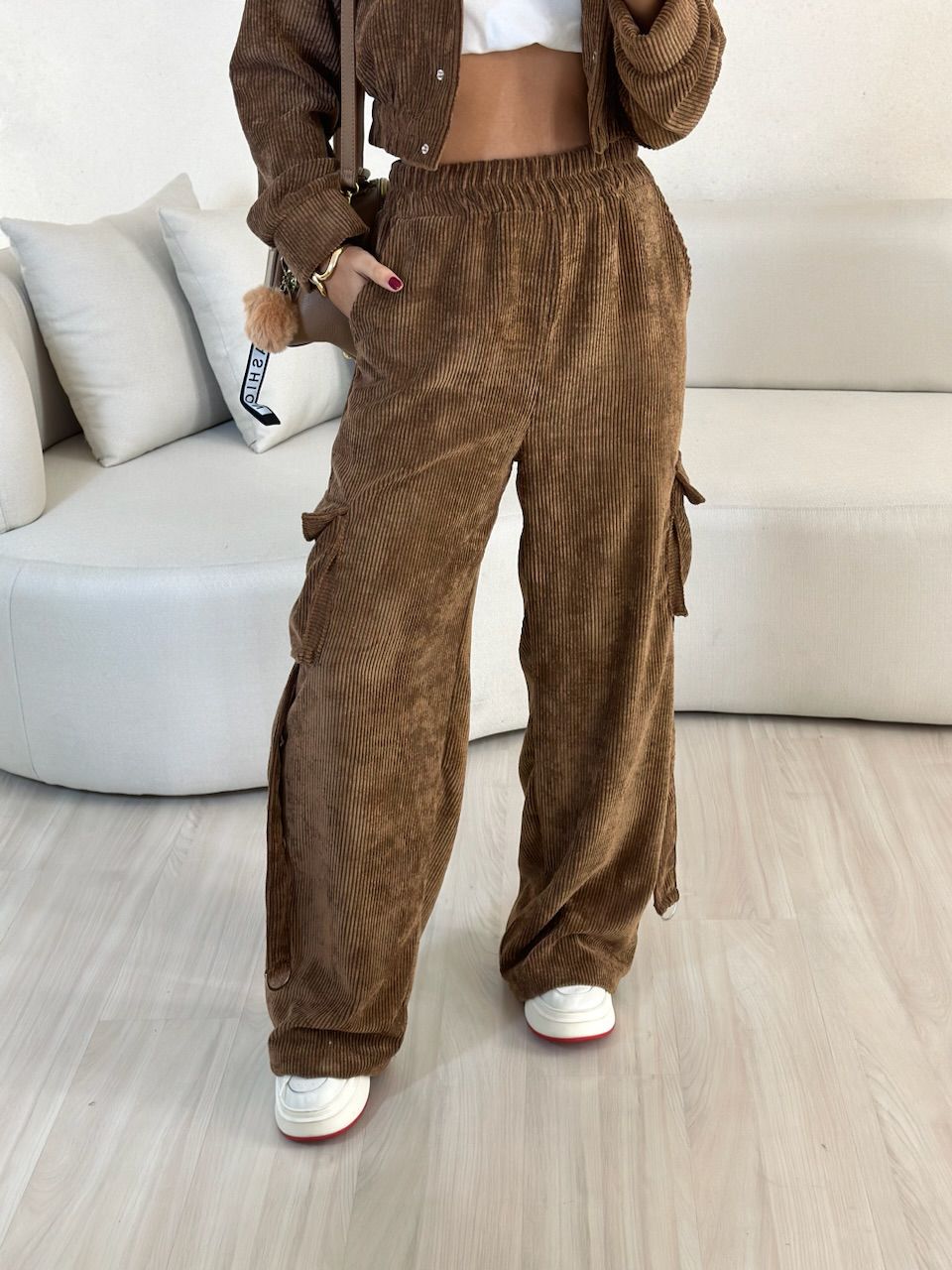 CONJUNTO CARGO COTELÊ Marrom