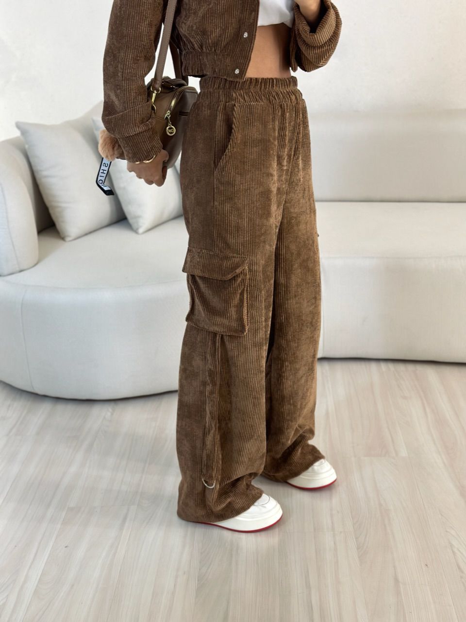 CONJUNTO CARGO COTELÊ Marrom