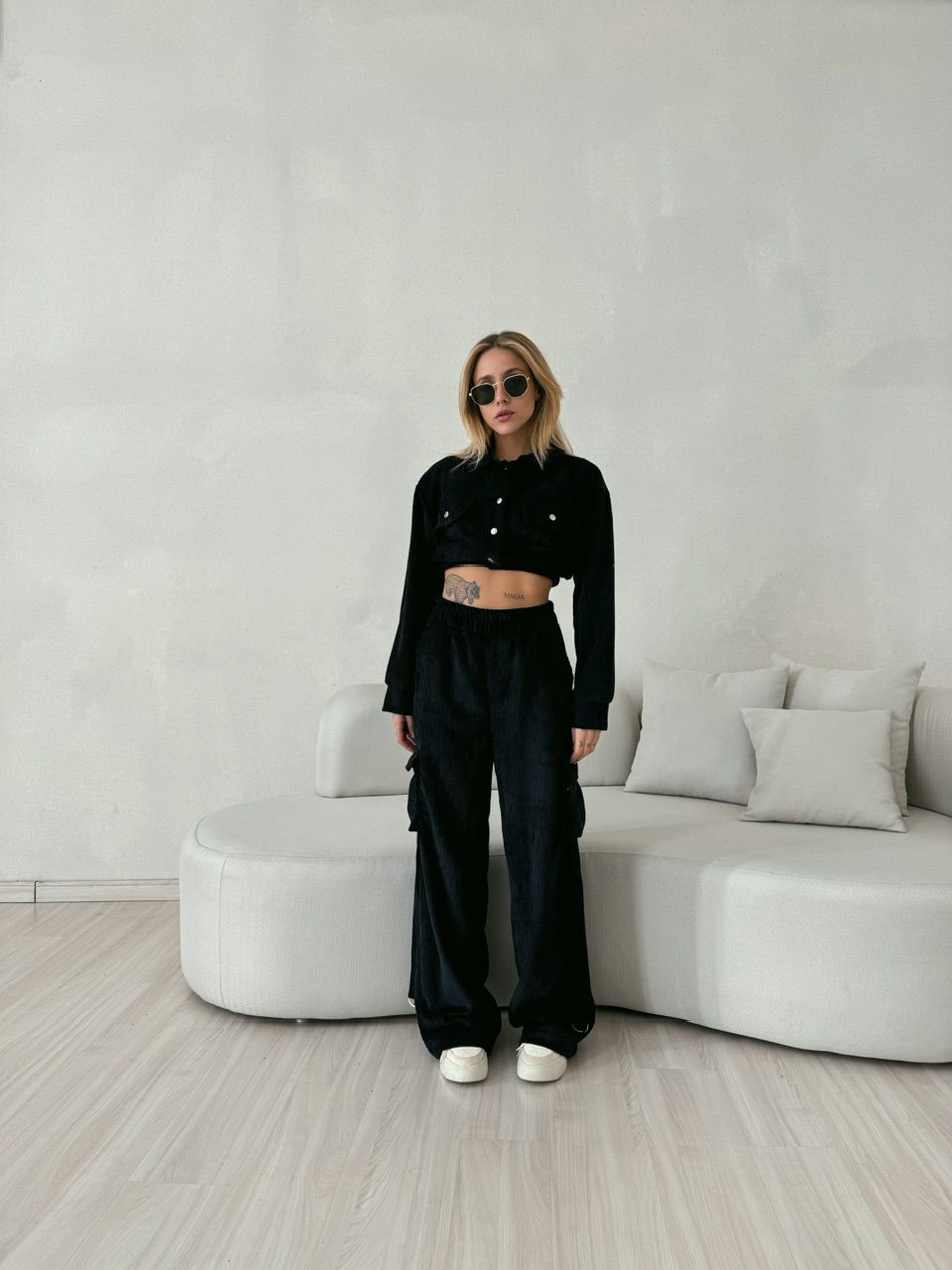 CONJUNTO CARGO COTELÊ preto