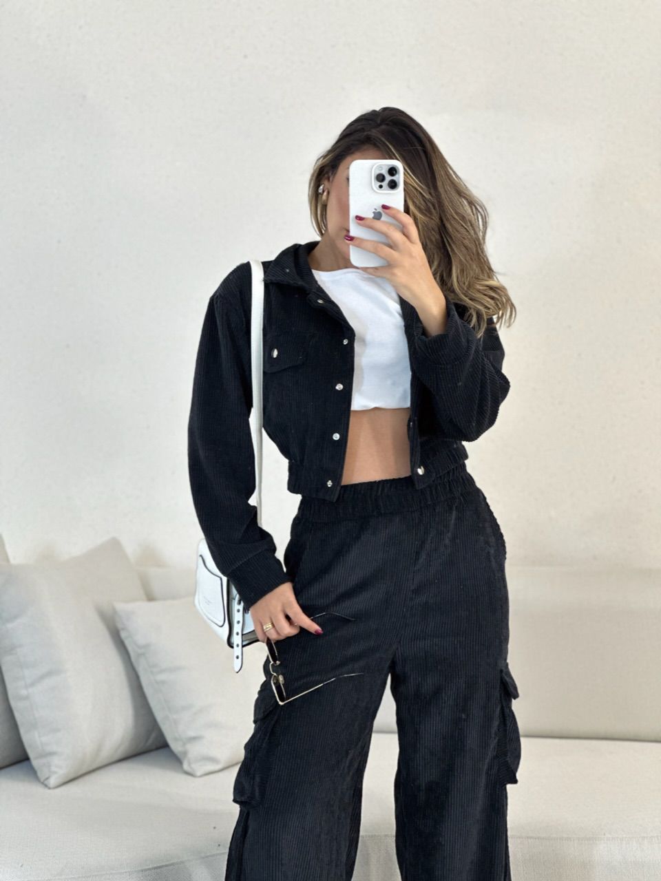 CONJUNTO CARGO COTELÊ preto