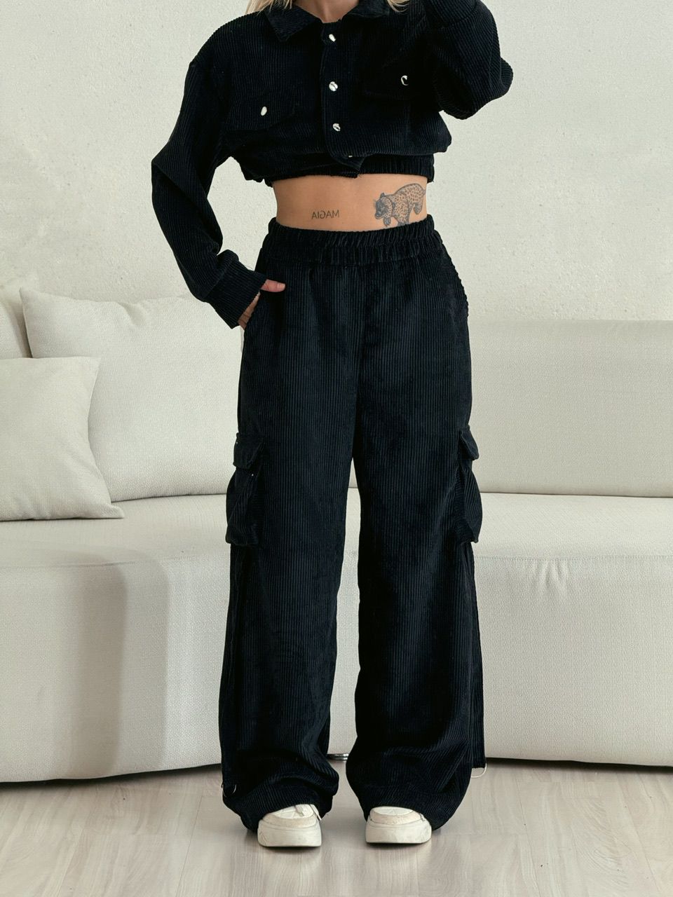 CONJUNTO CARGO COTELÊ preto