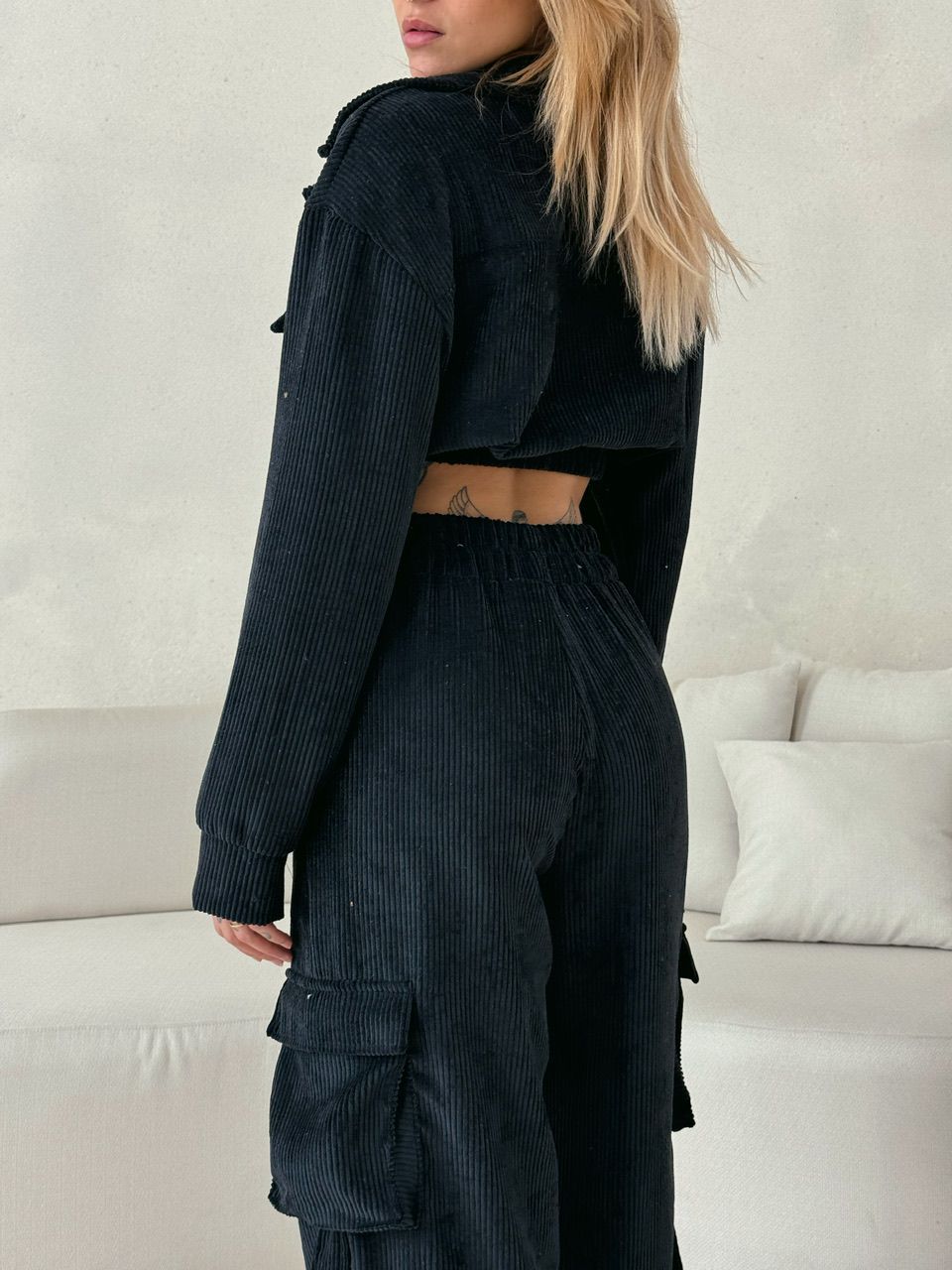 CONJUNTO CARGO COTELÊ preto