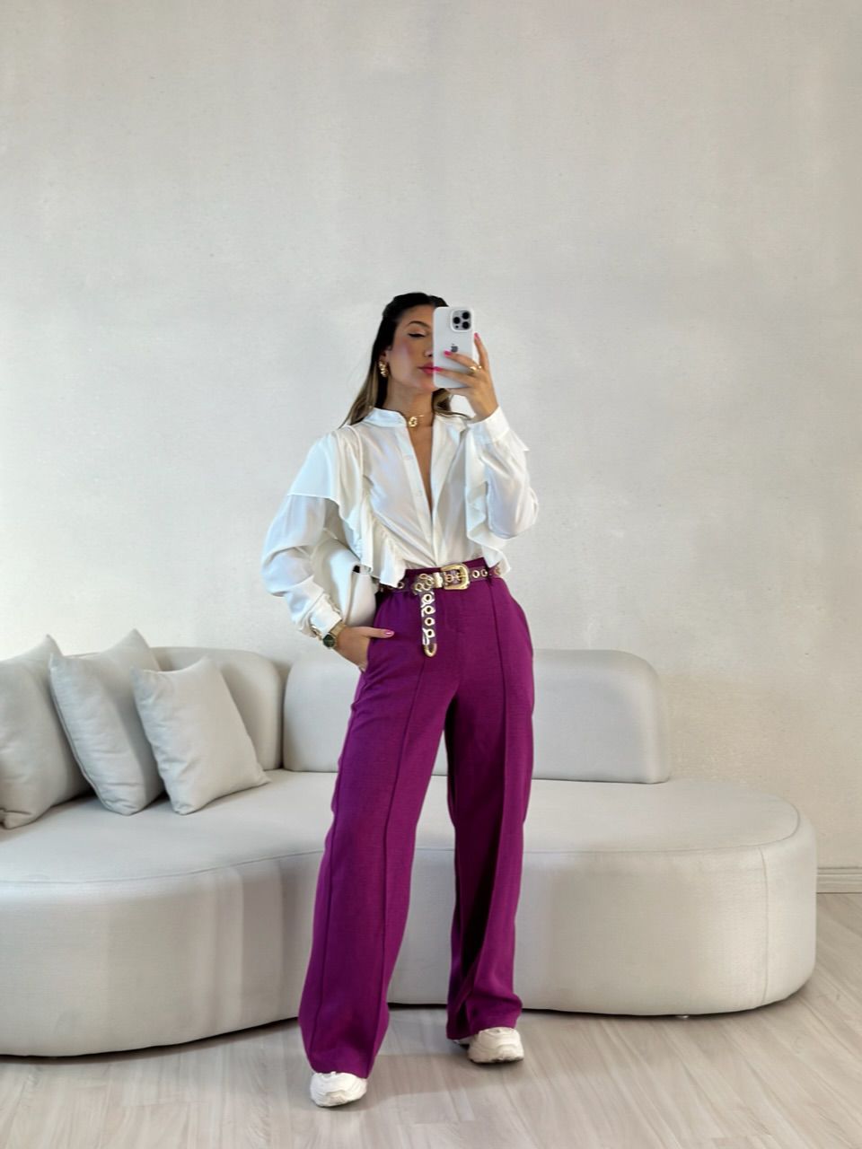 CALÇA ADRIANA PANTALONA FUCSIA - 0054690120 - CAROLLA FERRARO