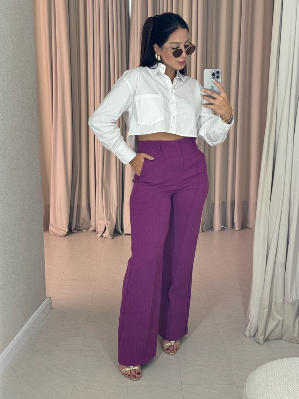 CALÇA ADRIANA PANTALONA FUCSIA
