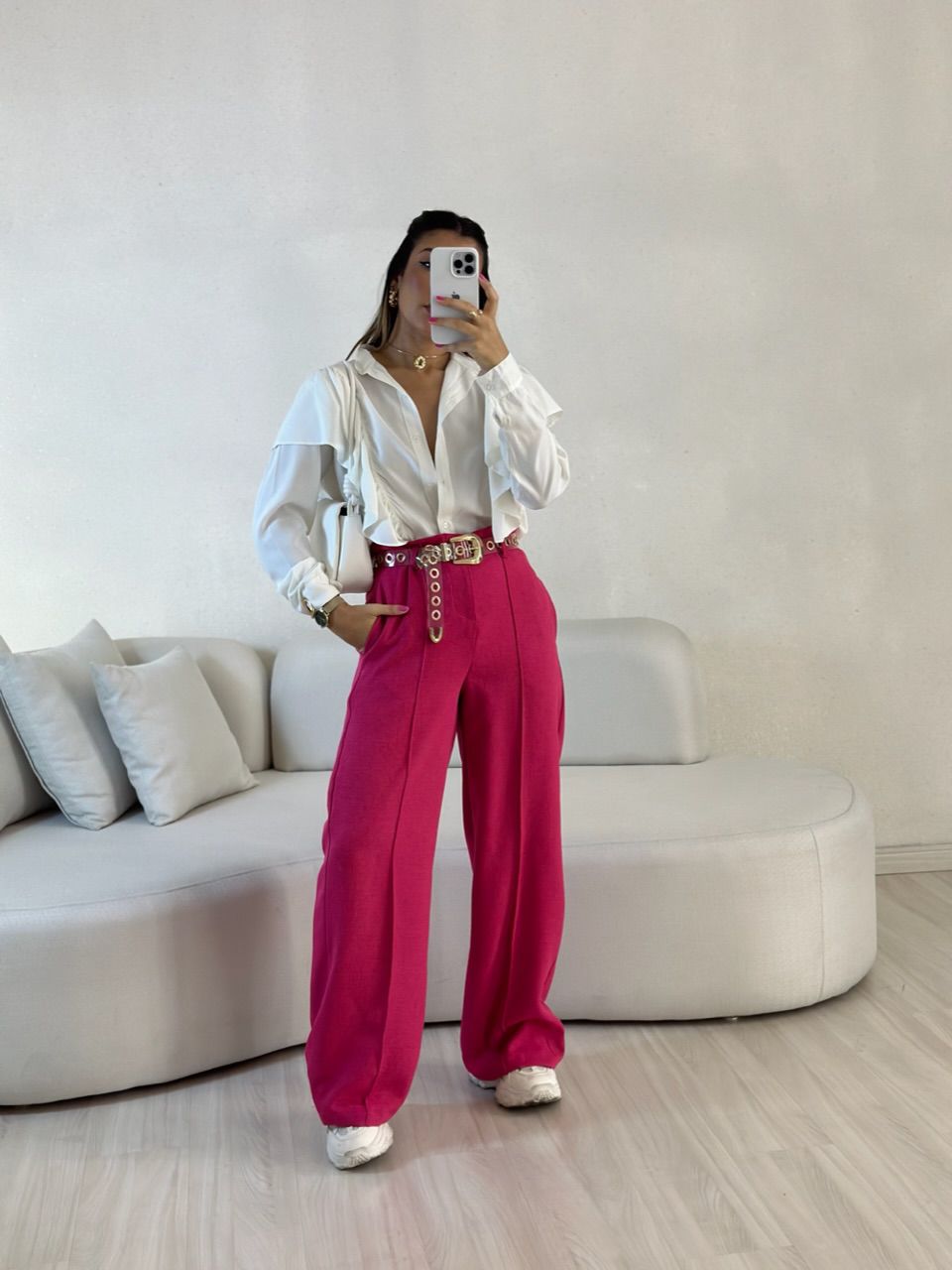 CALÇA ADRIANA PANTALONA PINK - 0054690291 - CAROLLA FERRARO