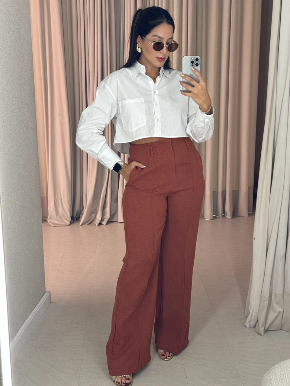 CALÇA ADRIANA PANTALONA TERRACOTA