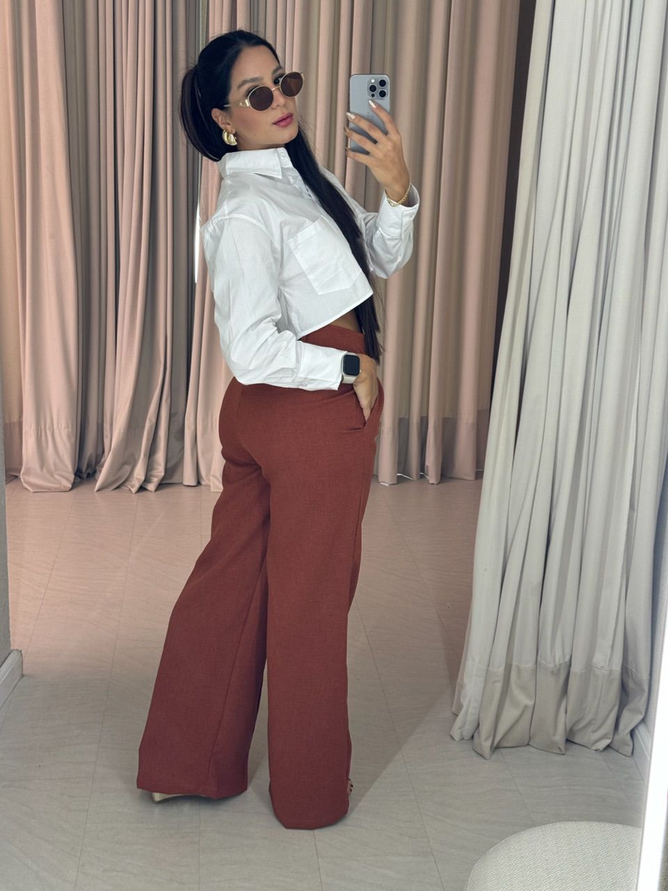 CALÇA ADRIANA PANTALONA TERRACOTA