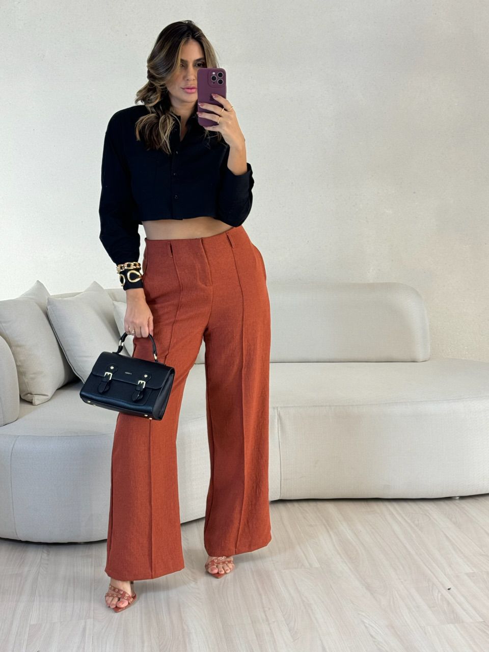 CALÇA ADRIANA PANTALONA TERRACOTA