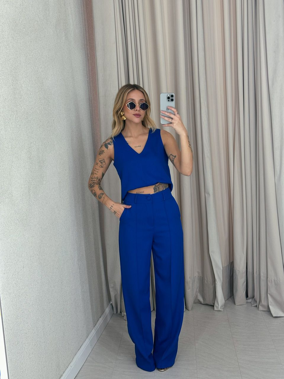 CONJUNTO BRUNA CALÇA AZUL