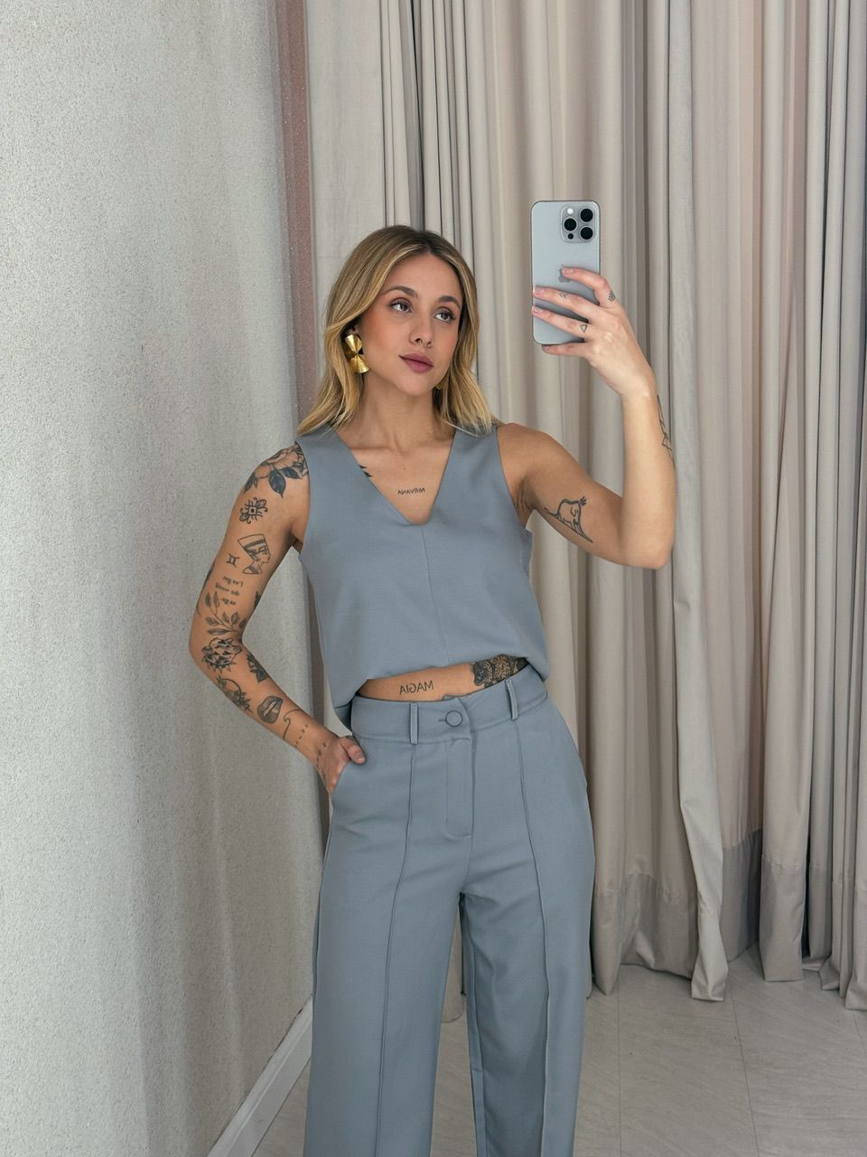CONJUNTO BRUNA CALÇA CINZA