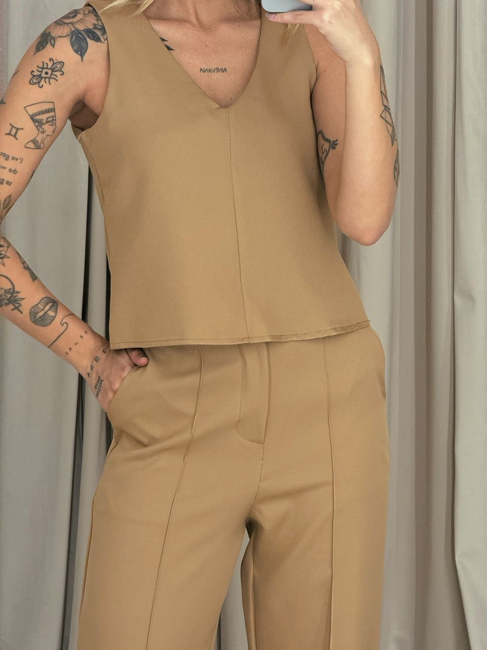 CONJUNTO BRUNA CALÇA NUDE