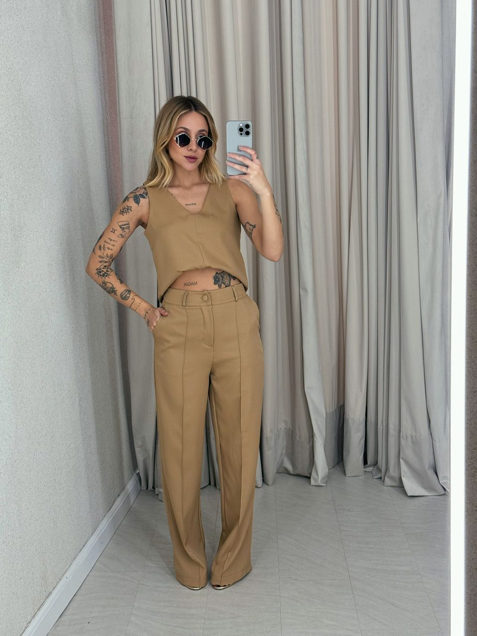 CONJUNTO BRUNA CALÇA NUDE