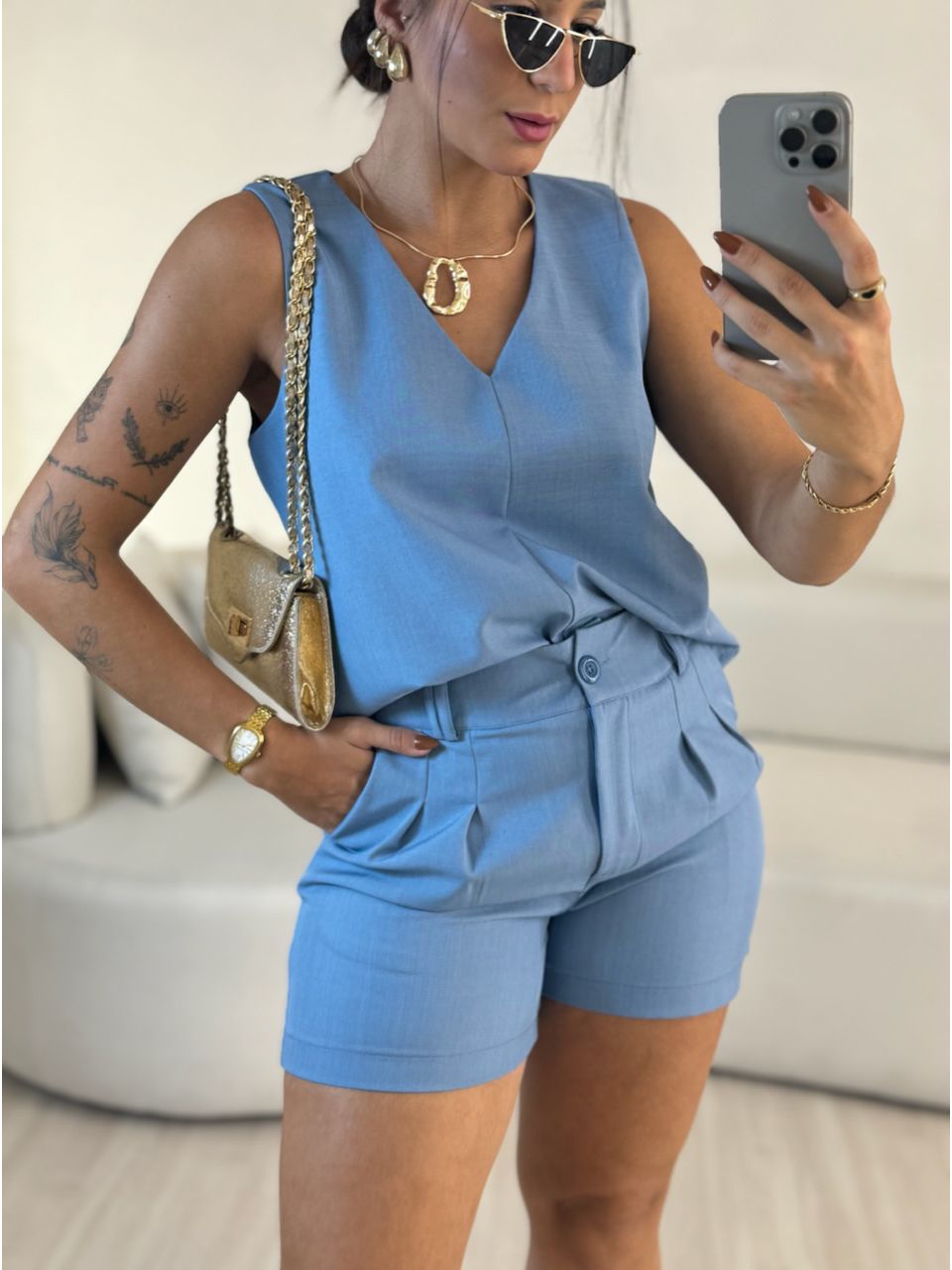 CONJUNTO GIOVANNA SHORT AZUL