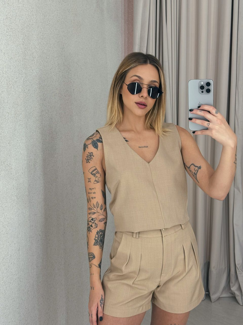 CONJUNTO GIOVANNA SHORT NUDE