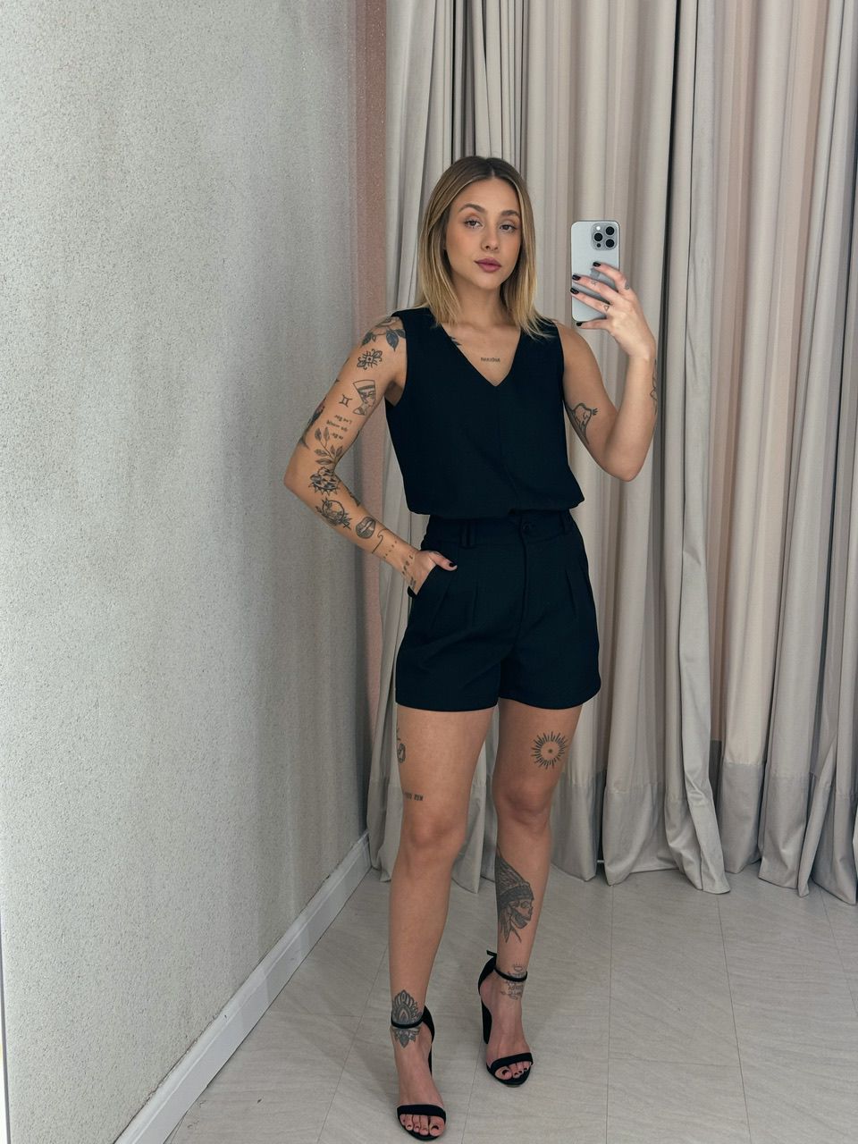 CONJUNTO GIOVANNA SHORT PRETO - 0055750032 - CAROLLA FERRARO