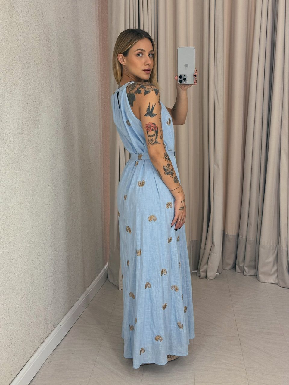 VESTIDO SOL LONGO AZUL