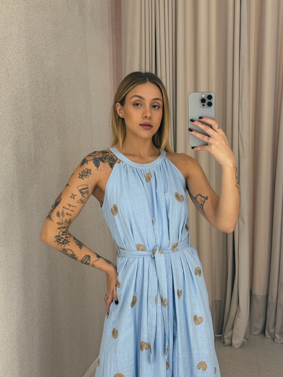 VESTIDO SOL LONGO AZUL