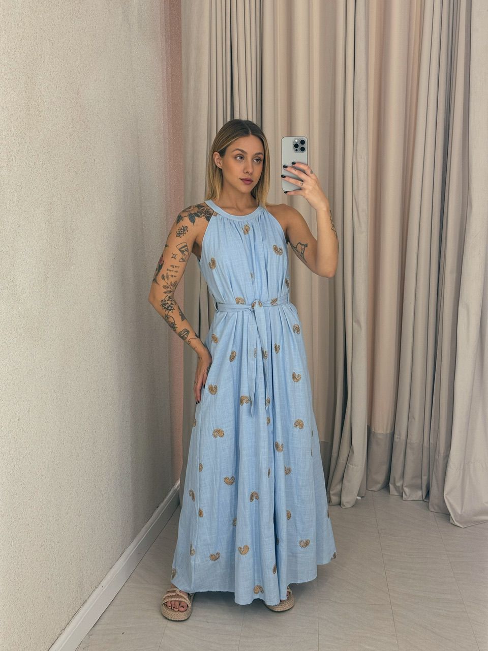 VESTIDO SOL LONGO AZUL
