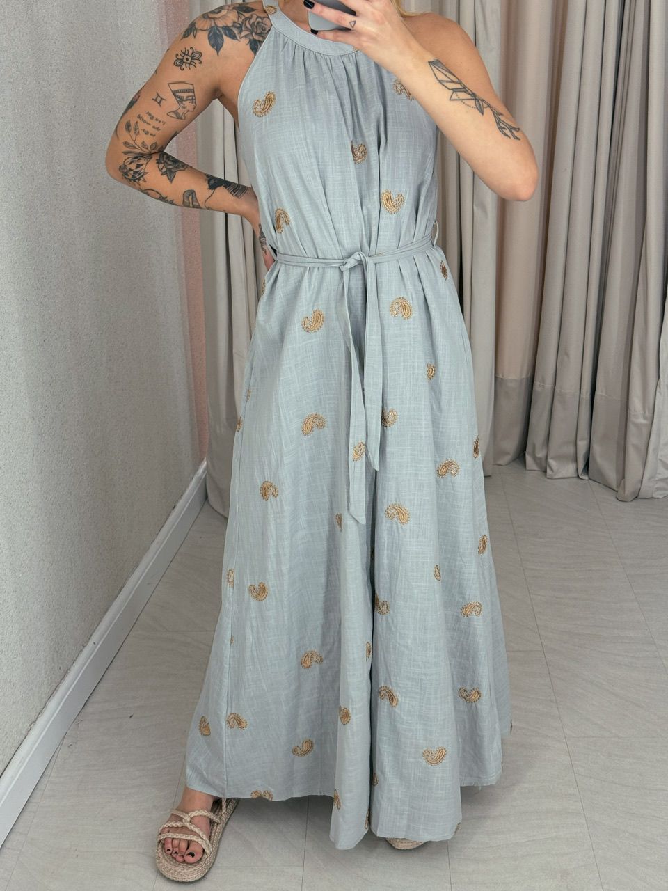 VESTIDO SOL LONGO CINZA
