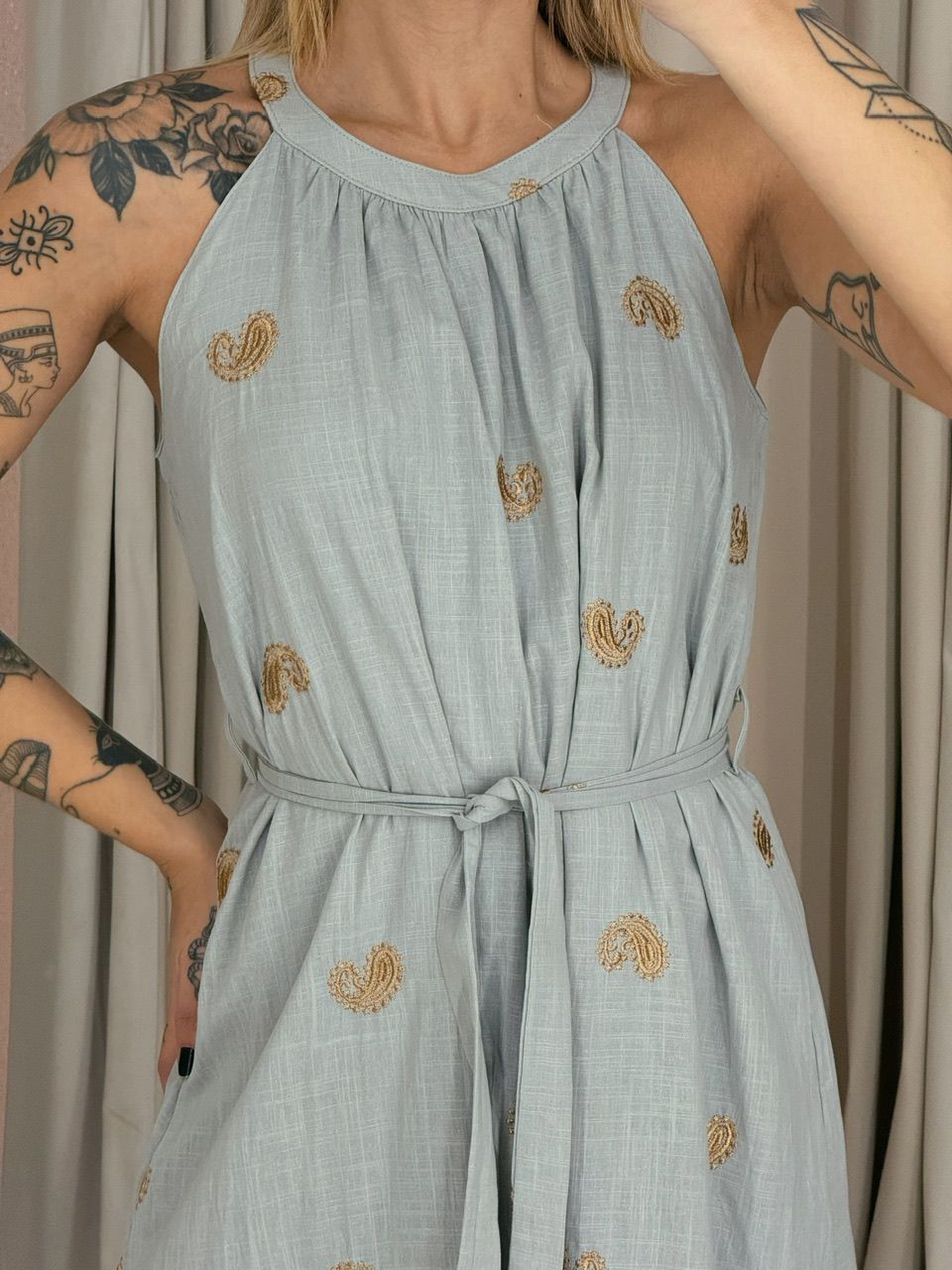 VESTIDO SOL LONGO CINZA