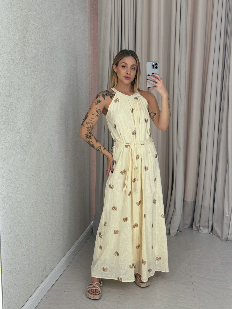 VESTIDO SOL LONGO MARFIM
