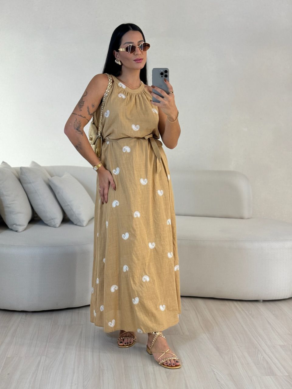 VESTIDO SOL LONGO NUDE - 0055770049 - CAROLLA FERRARO