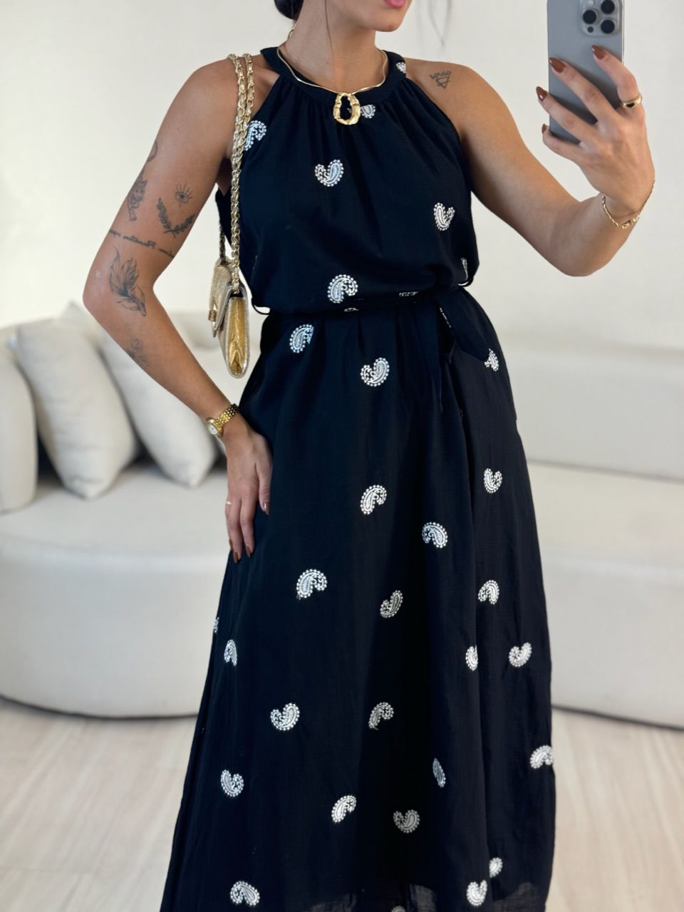 VESTIDO SOL LONGO PRETO